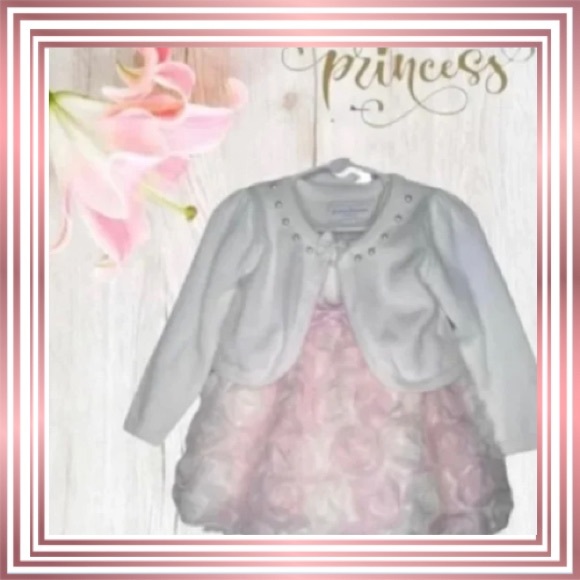 EUC! “American Princess” Girls Satin Sleeve Dress & Sweater - Picture 1 of 5